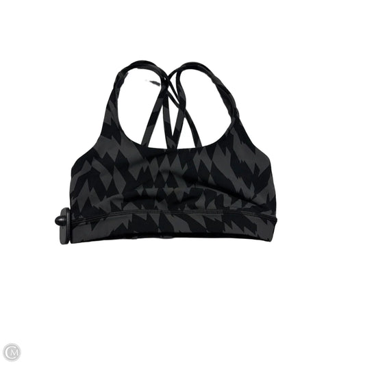 Athletic Bra By Lululemon In Black & Grey, Size: M