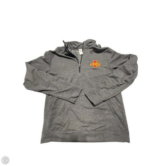 Athletic Top Long Sleeve Collar By Cmc In Grey, Size: S
