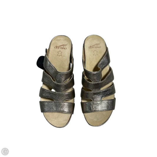 Sandals Heels Wedge By Dansko In Gold, Size: 8.5