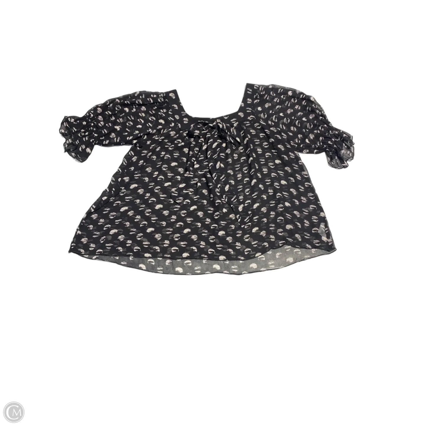 Blouse 3/4 Sleeve By Karen Kane In Black, Size: Xl