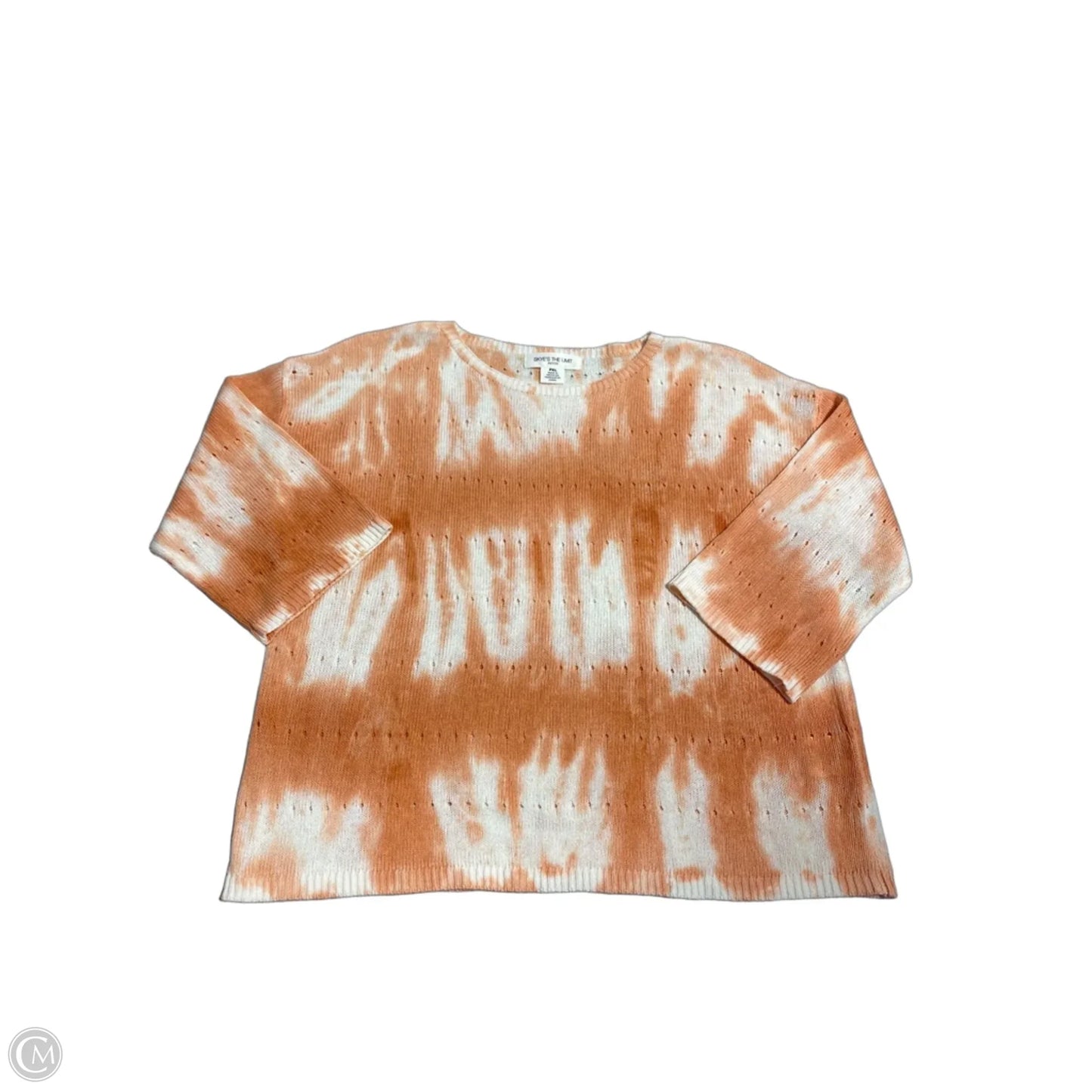 Top 3/4 Sleeve By Skyes The Limit In Orange & White, Size: Xl