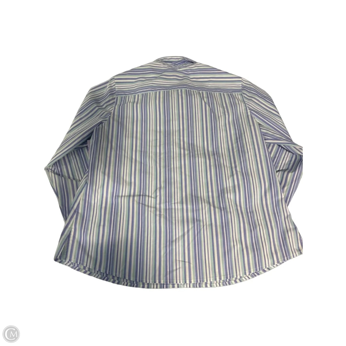 Top Long Sleeve By Foxcroft In Blue, Size: L