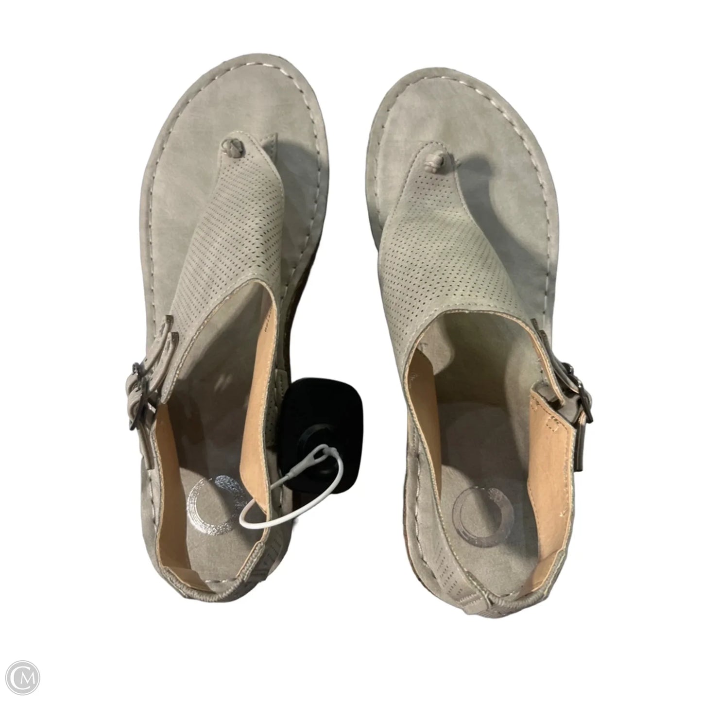 Sandals Heels Wedge By Cmc In Grey, Size: 7.5