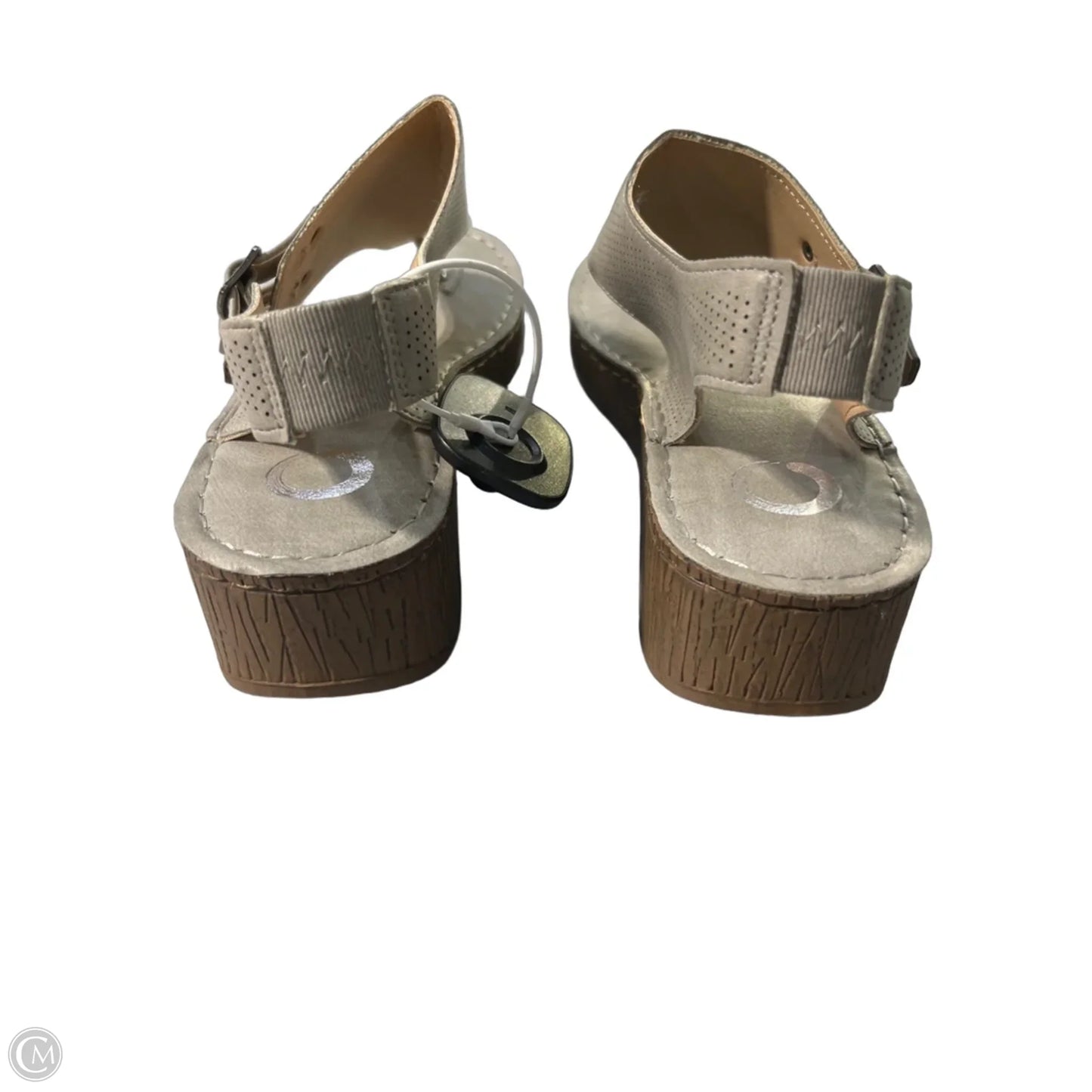 Sandals Heels Wedge By Cmc In Grey, Size: 7.5