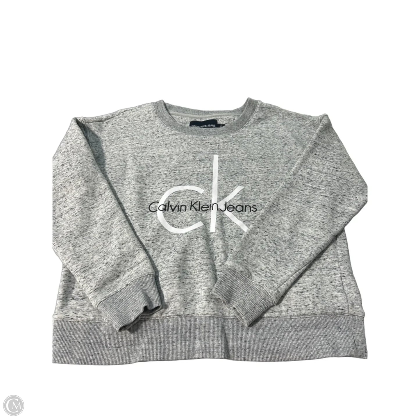 Top Long Sleeve By Calvin Klein In Grey, Size: M