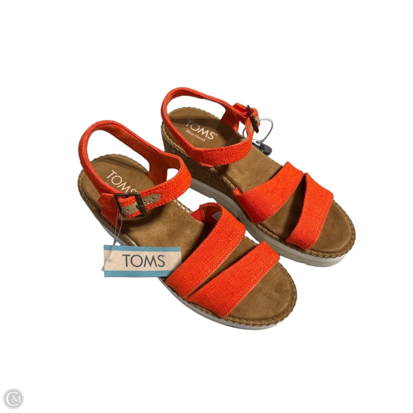 Sandals Heels Block By Toms In Orange, Size: 8