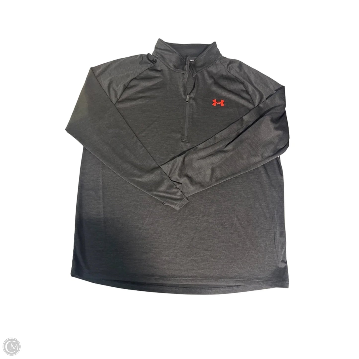 Athletic Top Long Sleeve Collar By Under Armour In Black, Size: 2x