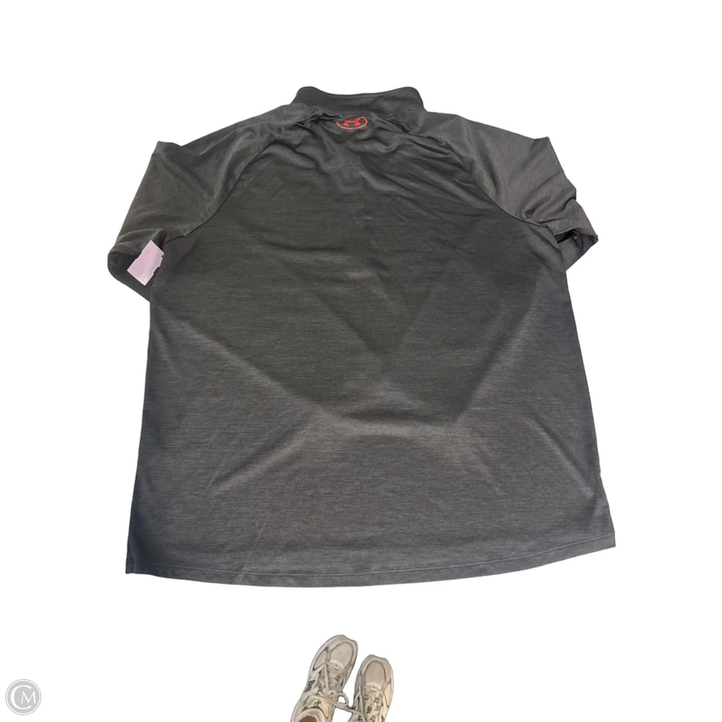 Athletic Top Long Sleeve Collar By Under Armour In Black, Size: 2x