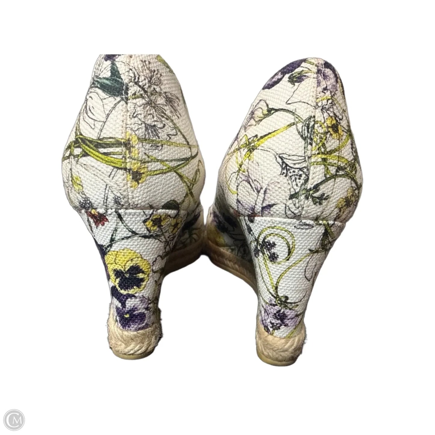 Shoes Luxury Designer By Gucci In Floral Print, Size: 7