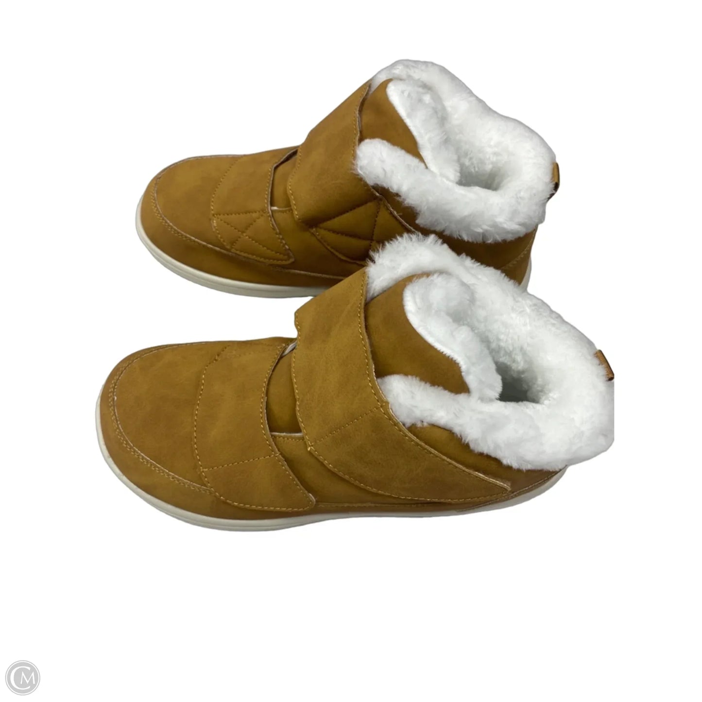 Boots Ankle Flats By Cme In Tan & White, Size: 10.5