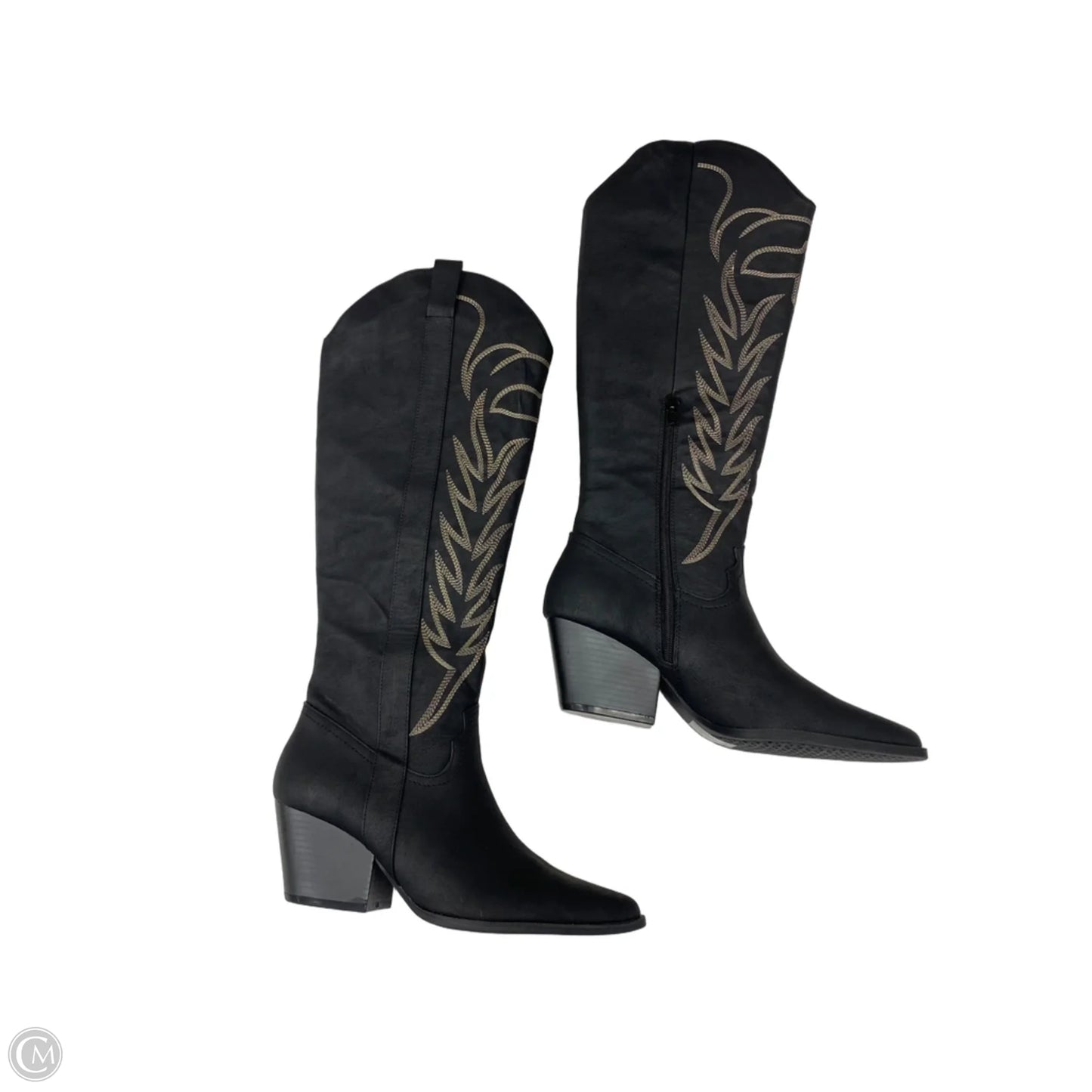 Boots Knee Heels By Qupid In Black, Size: 9