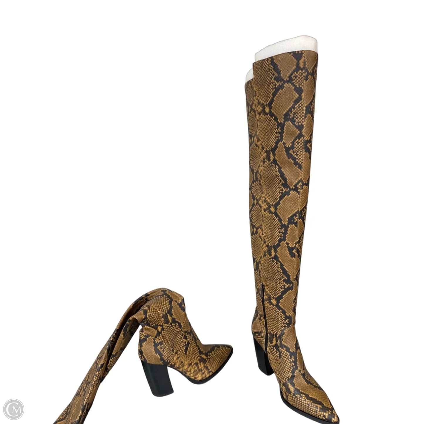 Boots Over-the-knee Heels By Vince Camuto In Snakeskin Print, Size: 9