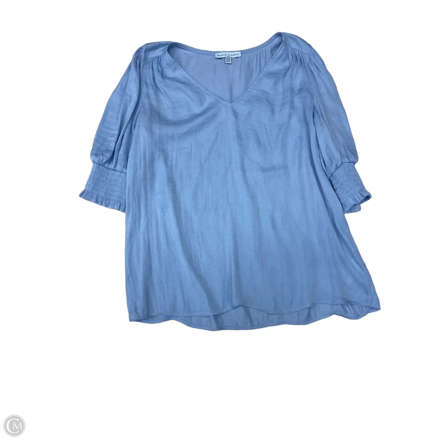 Blouse Short Sleeve By Maison Damelie In Blue, Size: Xs