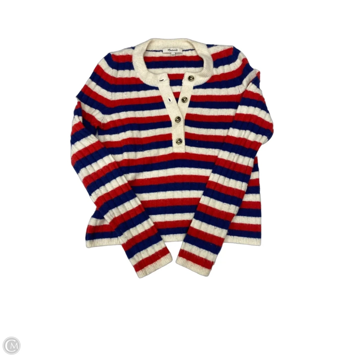 Sweater By Madewell In Blue & Red & White, Size: S