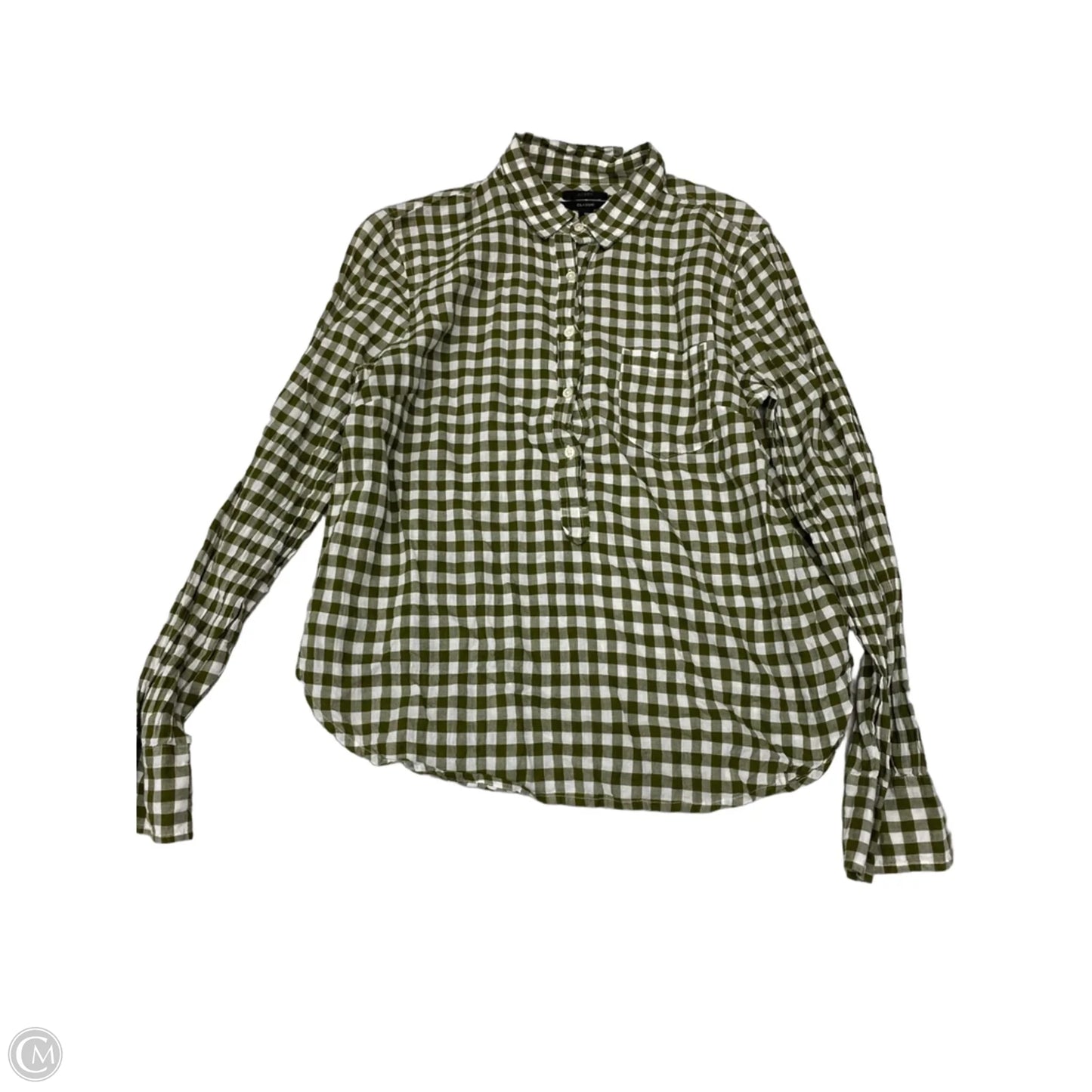 Top Long Sleeve By J. Crew In Checkered Pattern, Size: M