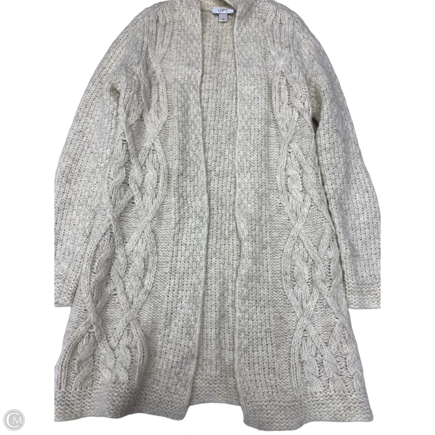Sweater Cardigan By Loft In Ivory, Size: Xs