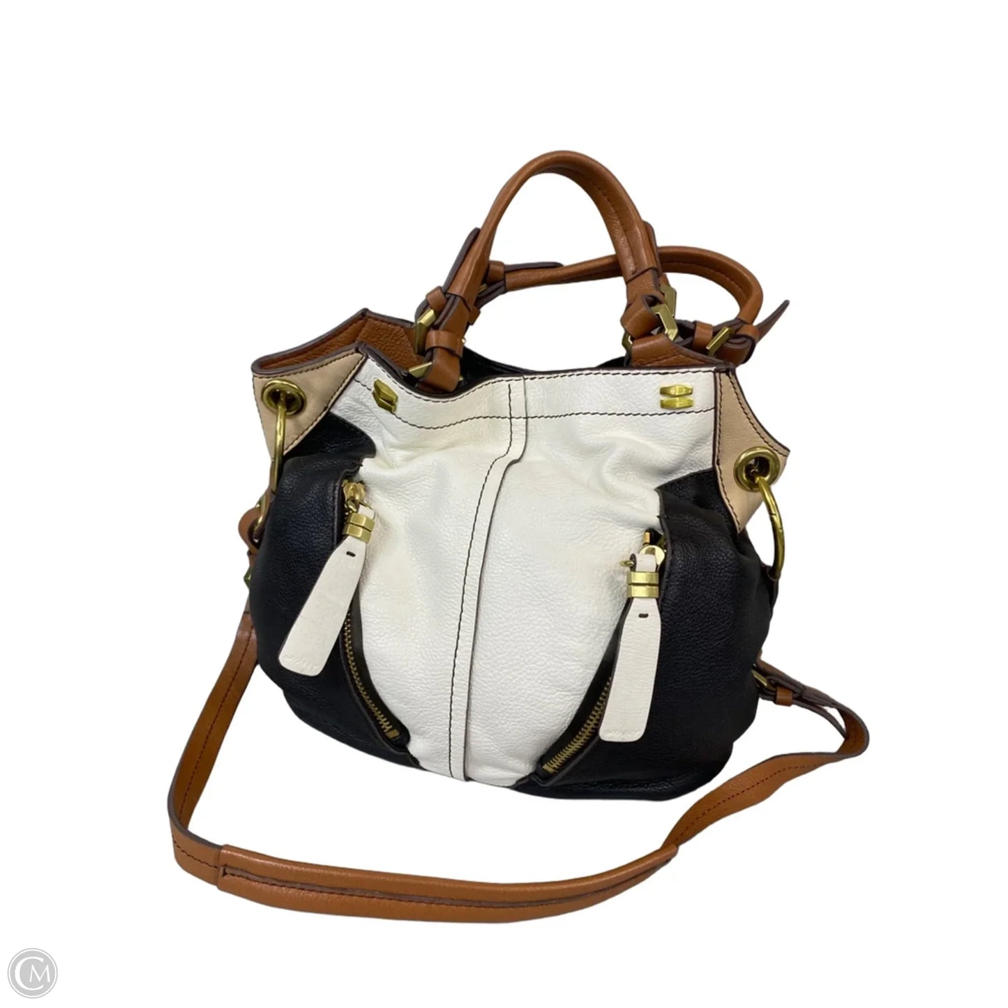 Handbag Leather By Oryany, Size: Large