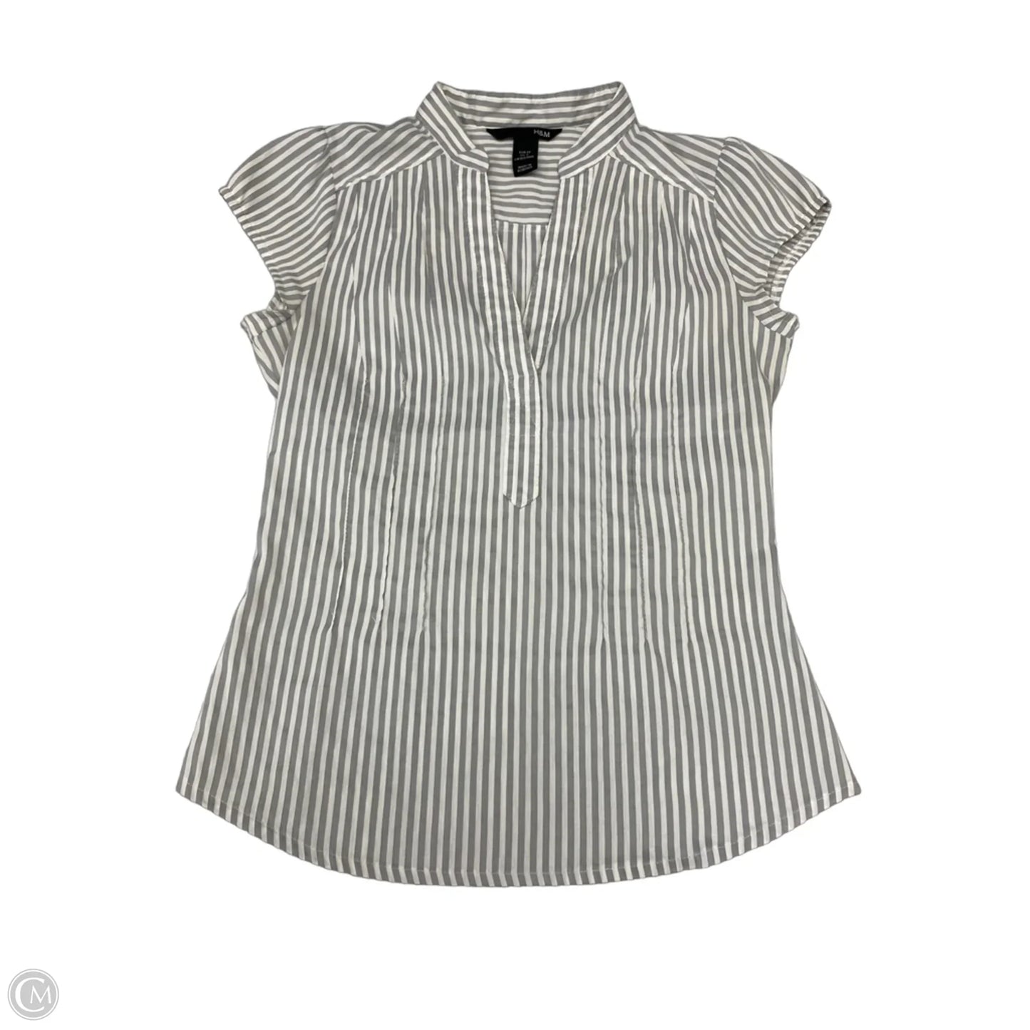 Top Short Sleeve By H&m In Striped Pattern, Size: Xs