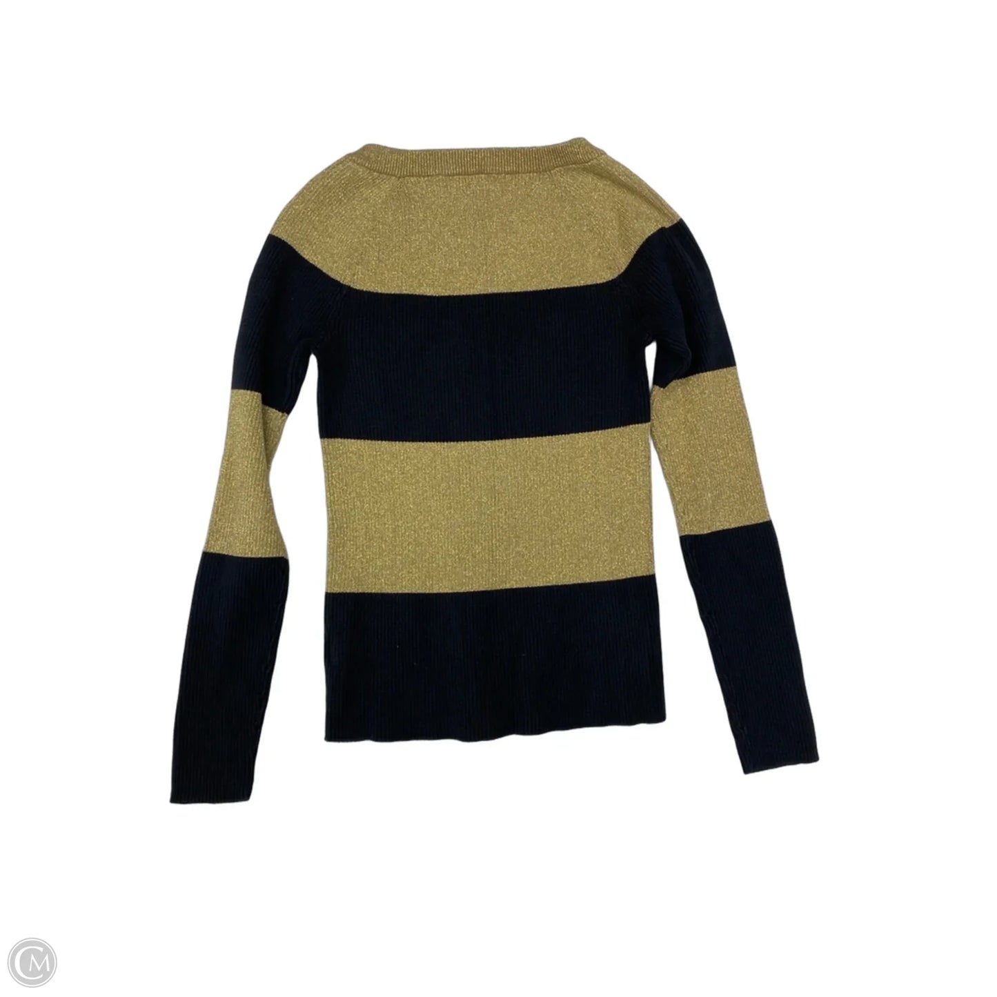 Sweater By Lauren By Ralph Lauren In Blue & Gold, Size: M
