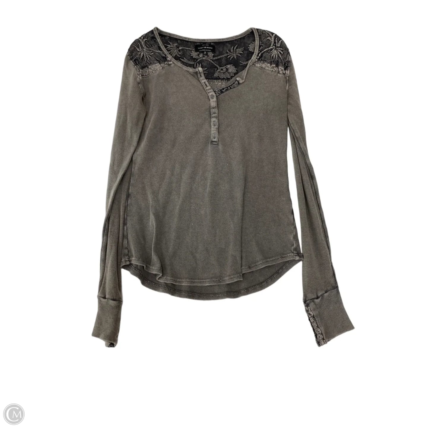 Top Long Sleeve By Lucky Brand In Grey, Size: M