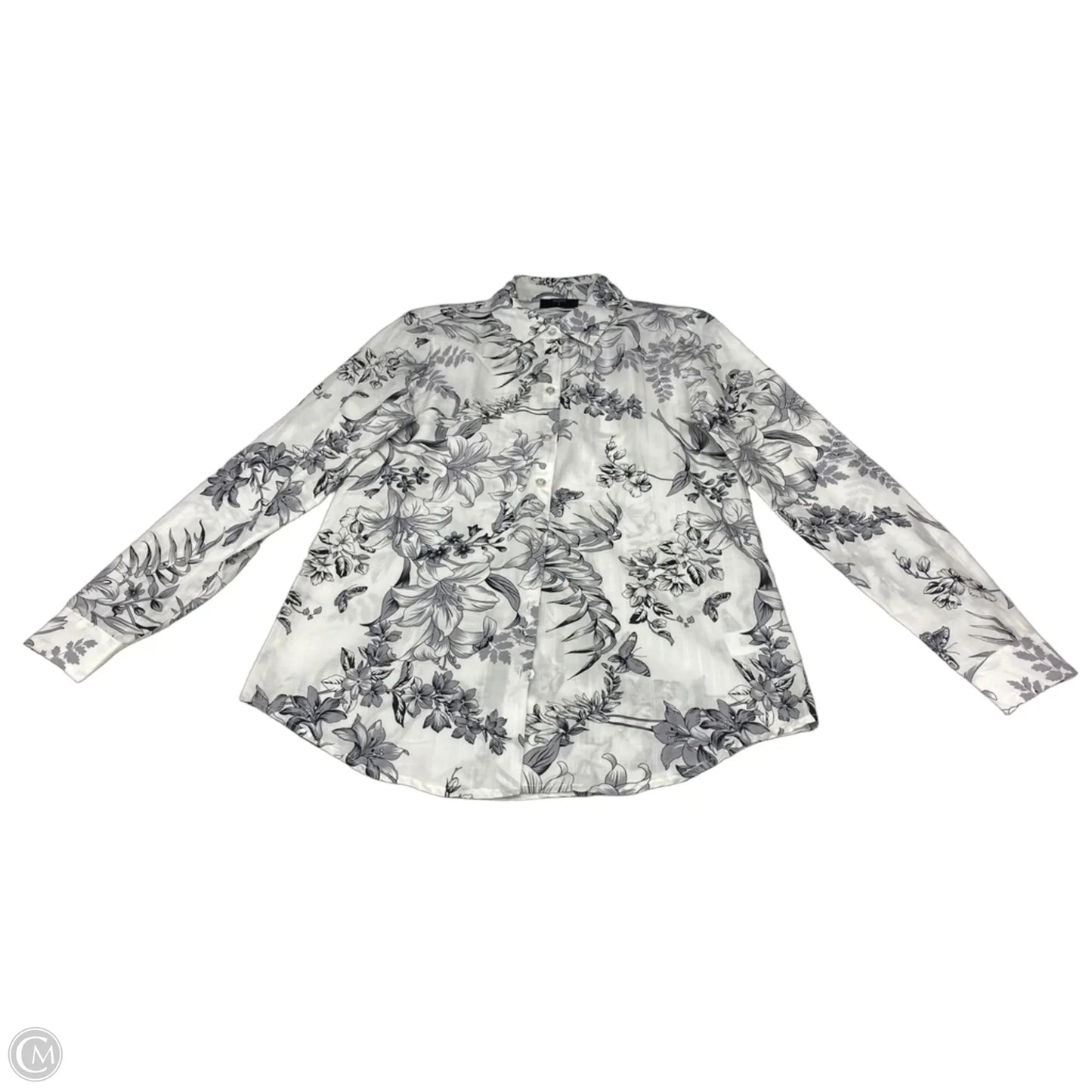 Blouse Long Sleeve By T Tahari In Black & White, Size: S