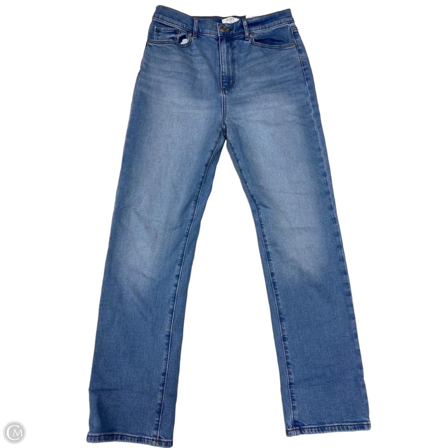 Jeans Straight By Loft In Blue Denim, Size: 6p