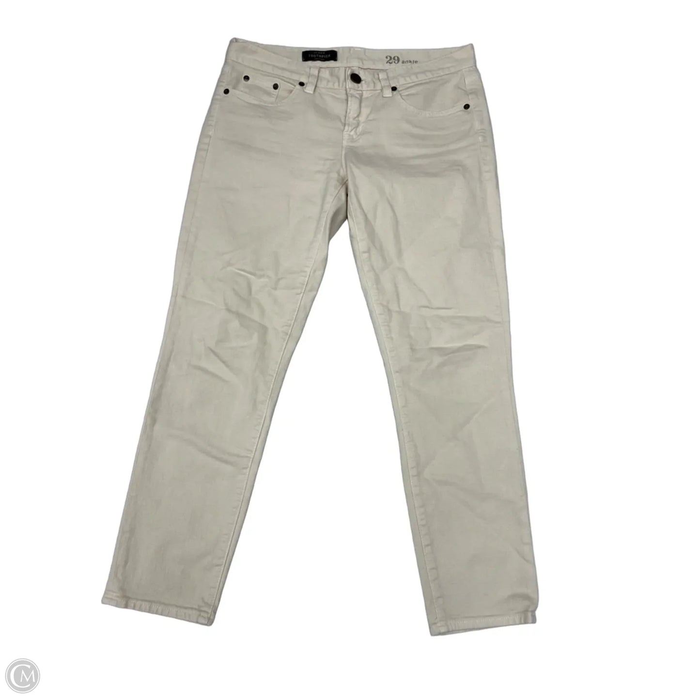 Jeans Skinny By J. Crew In Cream Denim, Size: 10