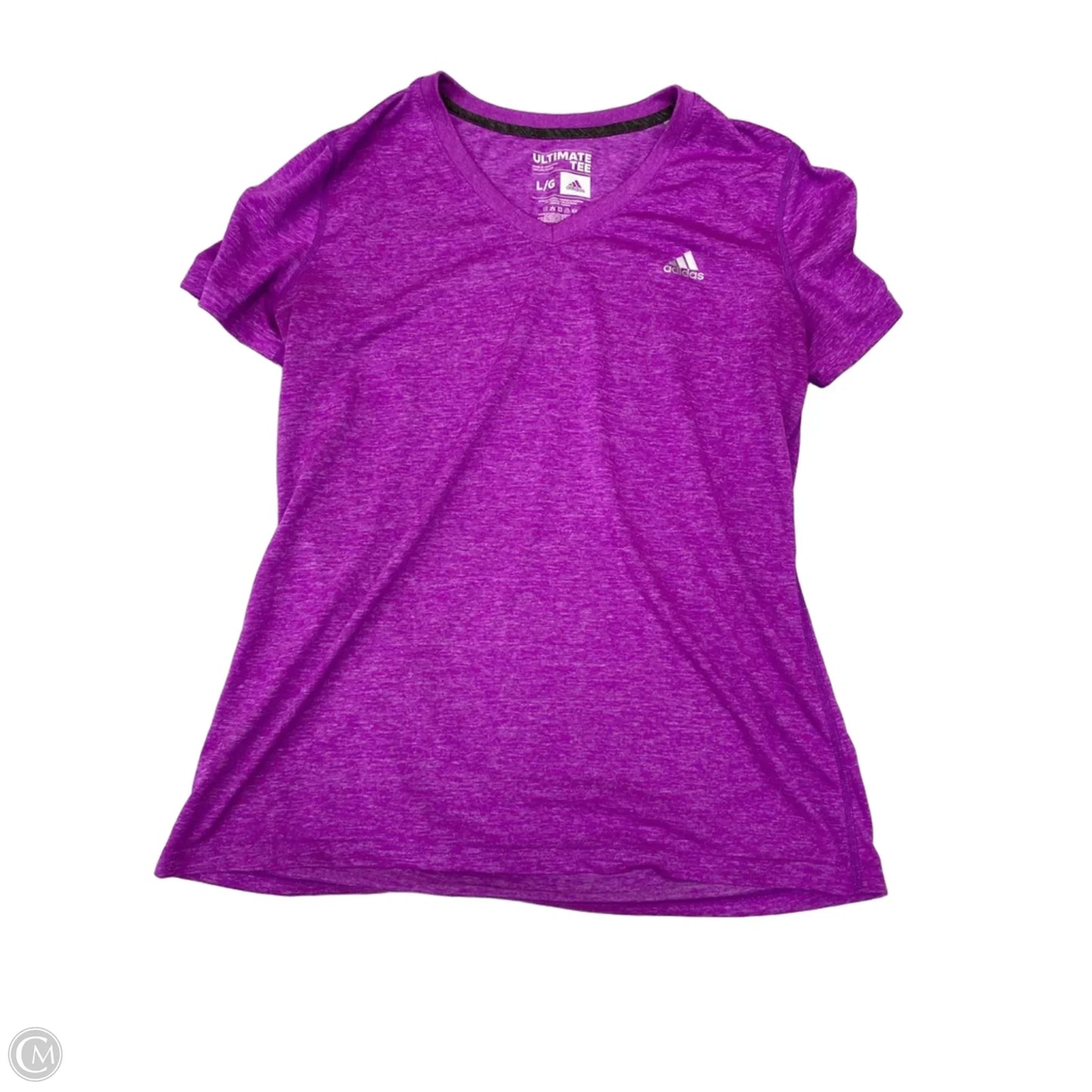 Athletic Top Short Sleeve By Adidas In Purple, Size: L