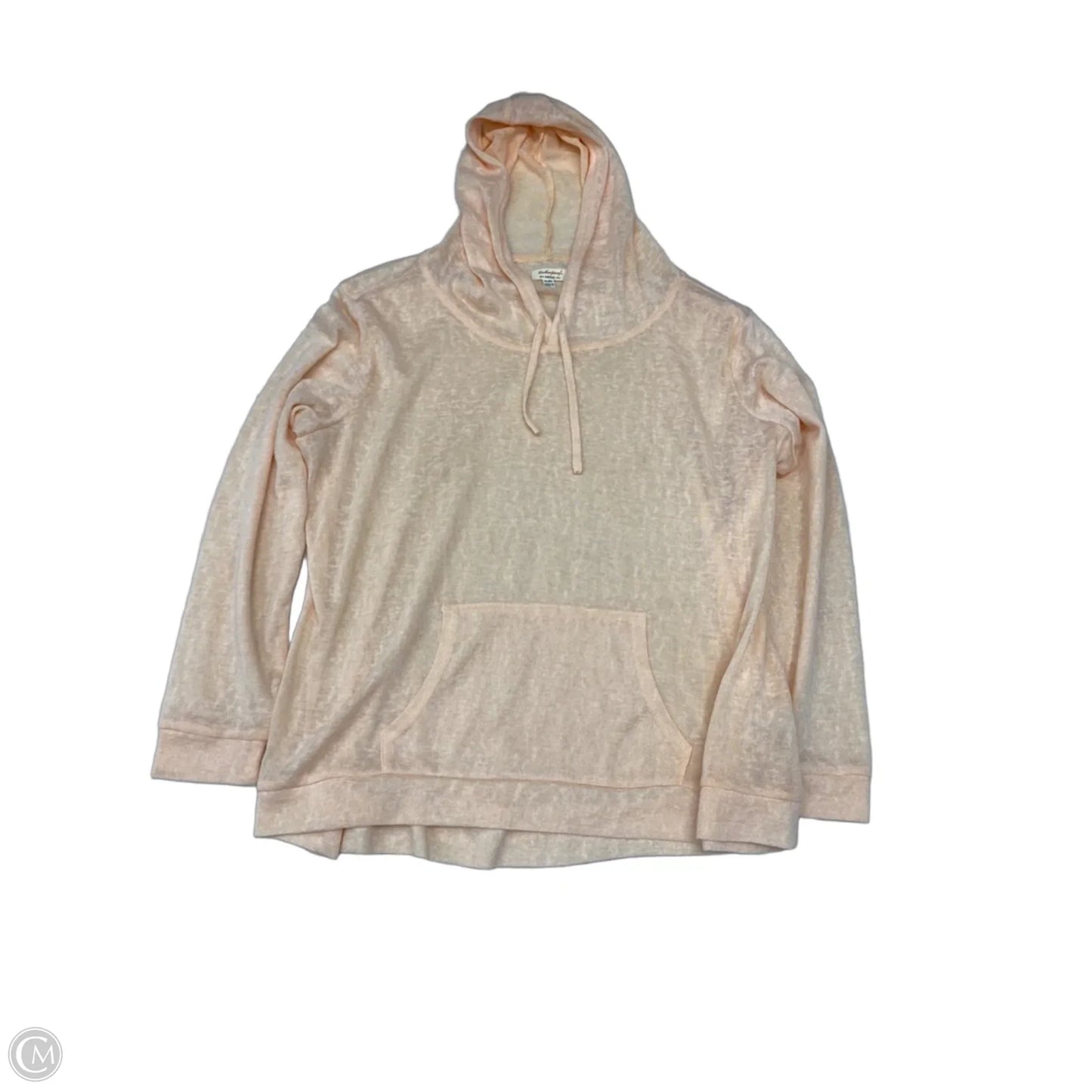 Athletic Sweatshirt Hoodie By Weatherproof In Peach, Size: Xl
