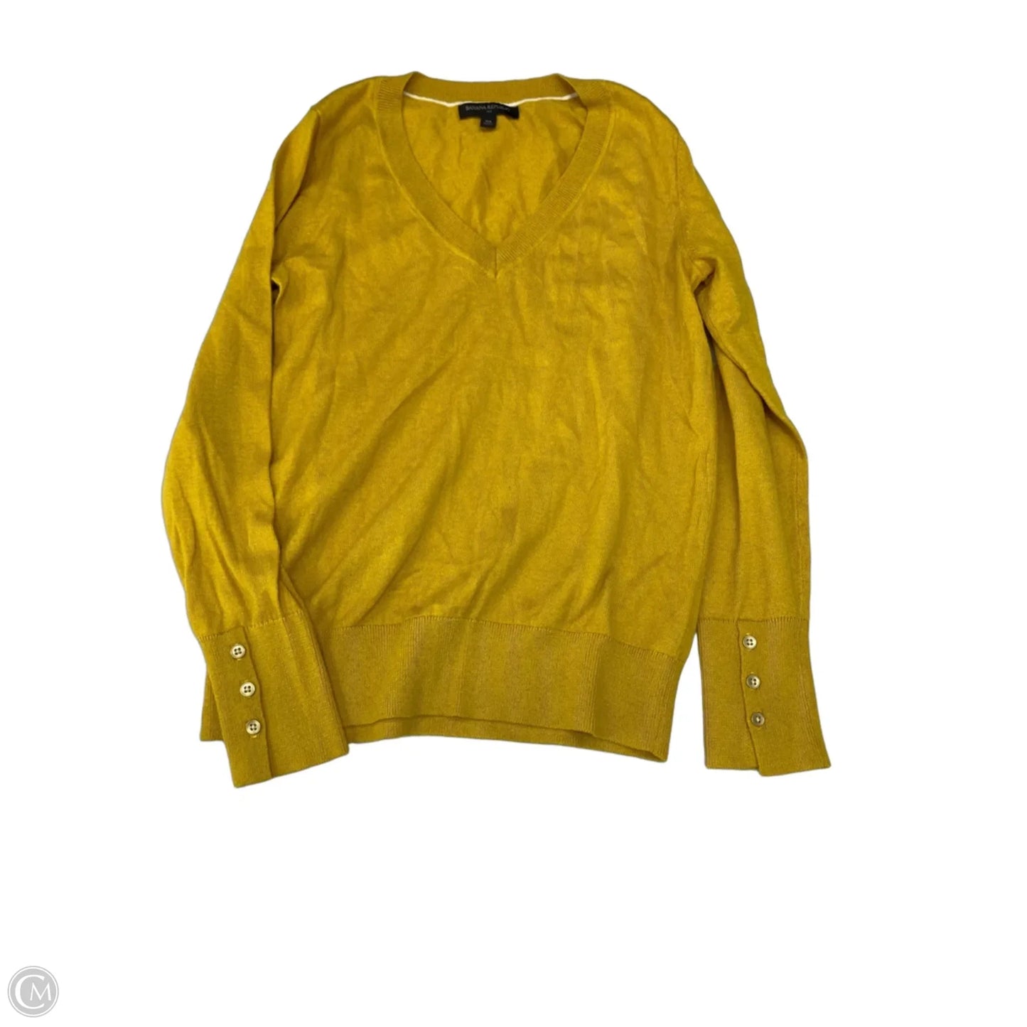 Top Long Sleeve By Banana Republic In Yellow, Size: Xs