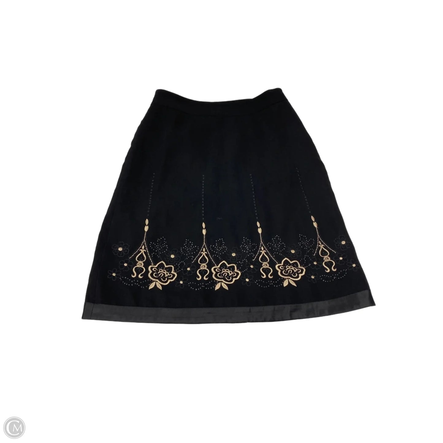 Skirt Midi By Loft In Black & Cream, Size: 2