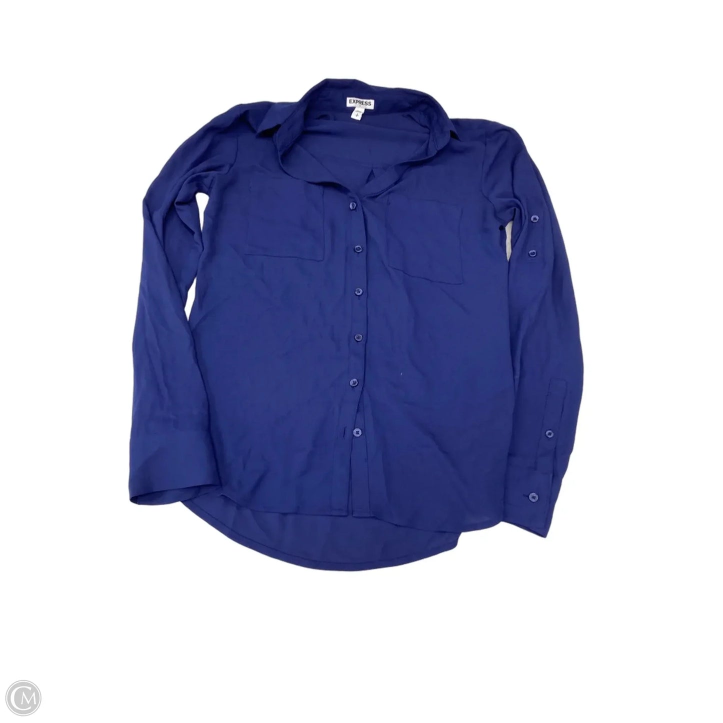 Blouse Long Sleeve By Express In Blue, Size: S