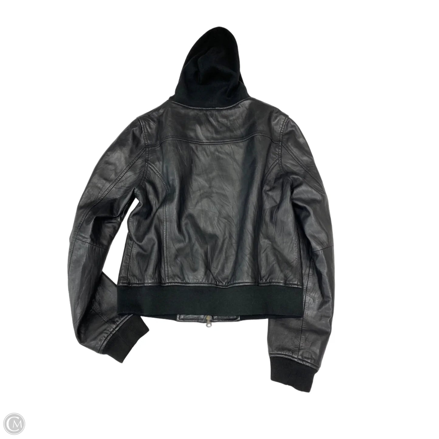 Jacket Leather By Clothes Mentor In Black, Size: M
