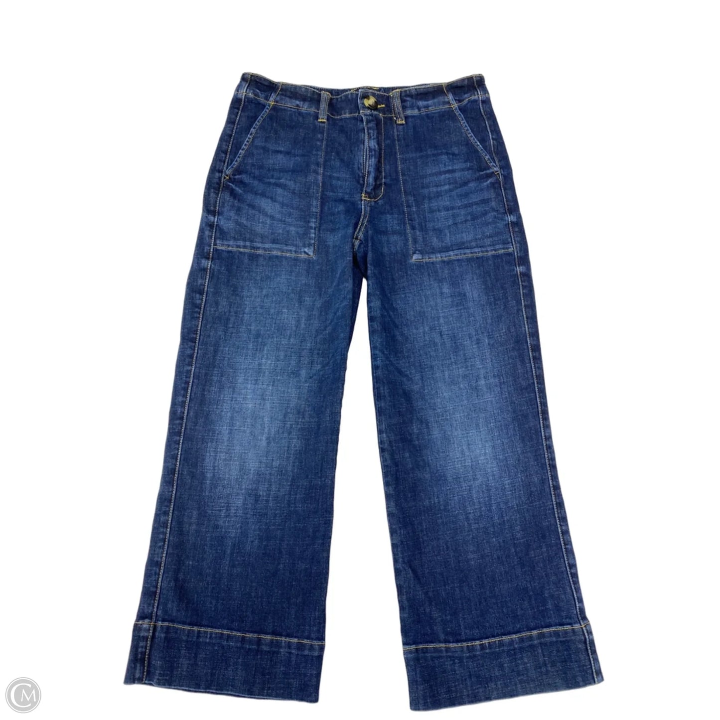 Jeans Wide Leg By Cabi In Blue Denim, Size: 6