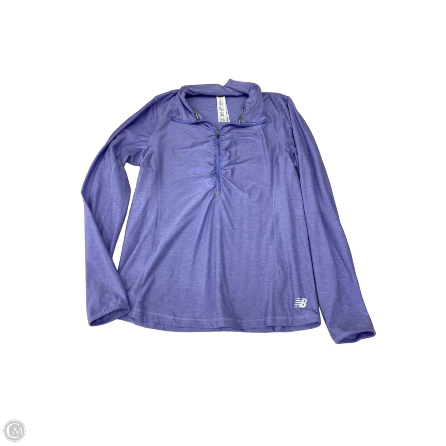Athletic Top Long Sleeve Collar By New Balance In Purple, Size: L