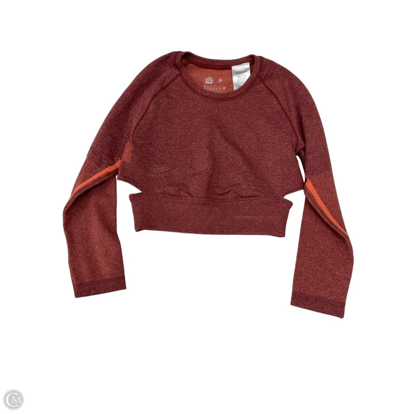 Athletic Top Long Sleeve Collar By Reebok In Red, Size: S