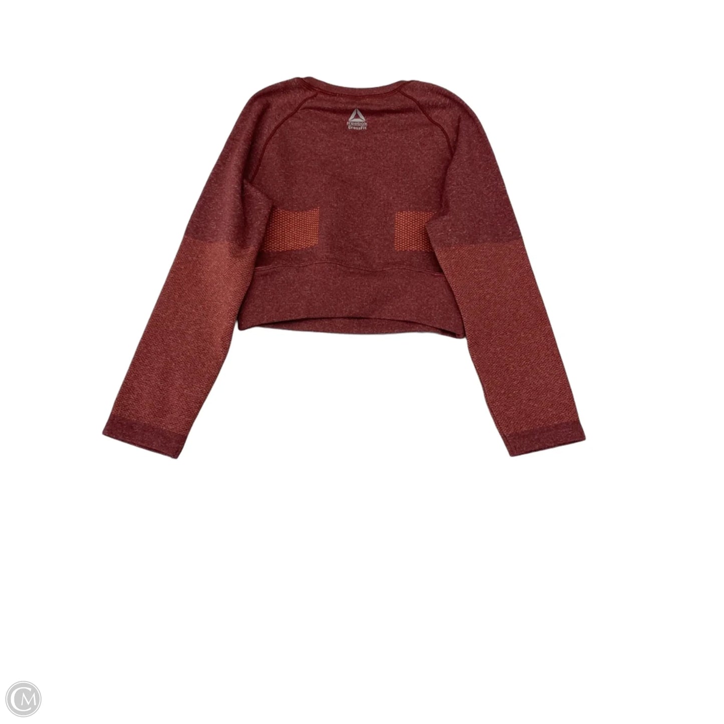 Athletic Top Long Sleeve Collar By Reebok In Red, Size: S