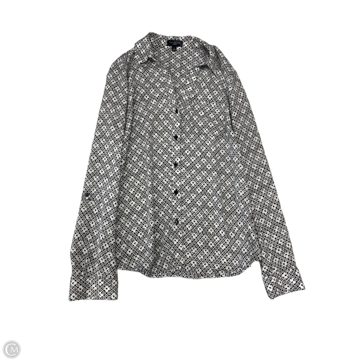 Blouse Long Sleeve By Limited In Black & White, Size: S