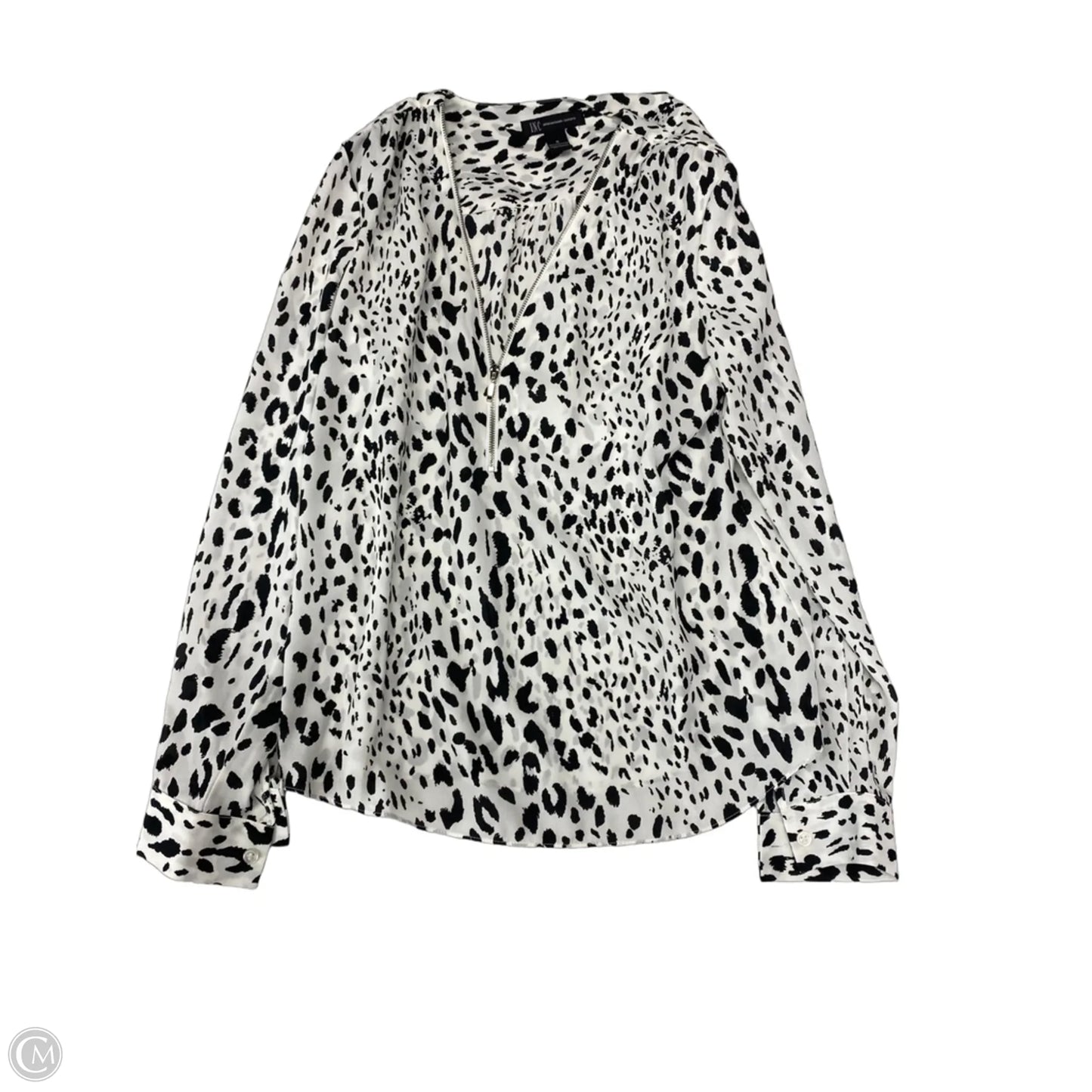 Blouse Long Sleeve By Inc In Black & White, Size: S