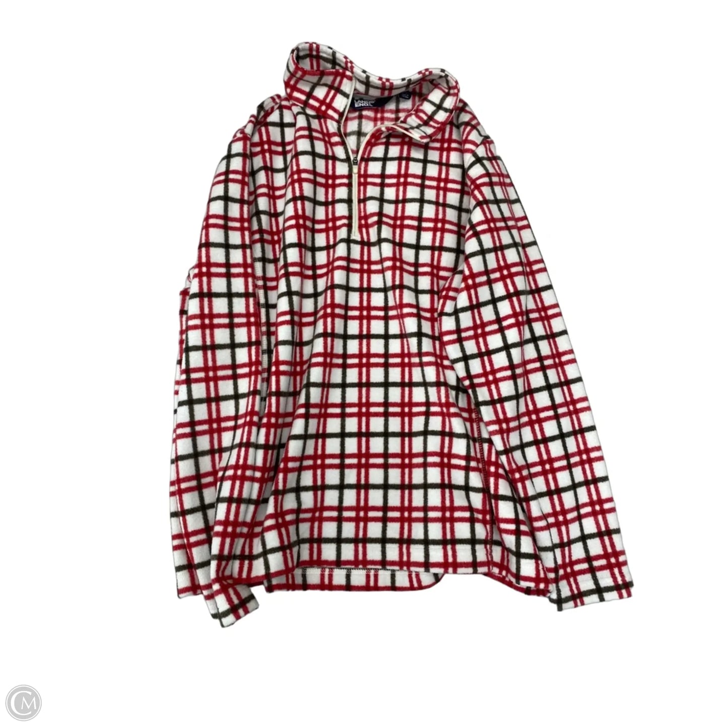 Jacket Fleece By Lands End In Checkered Pattern, Size: L