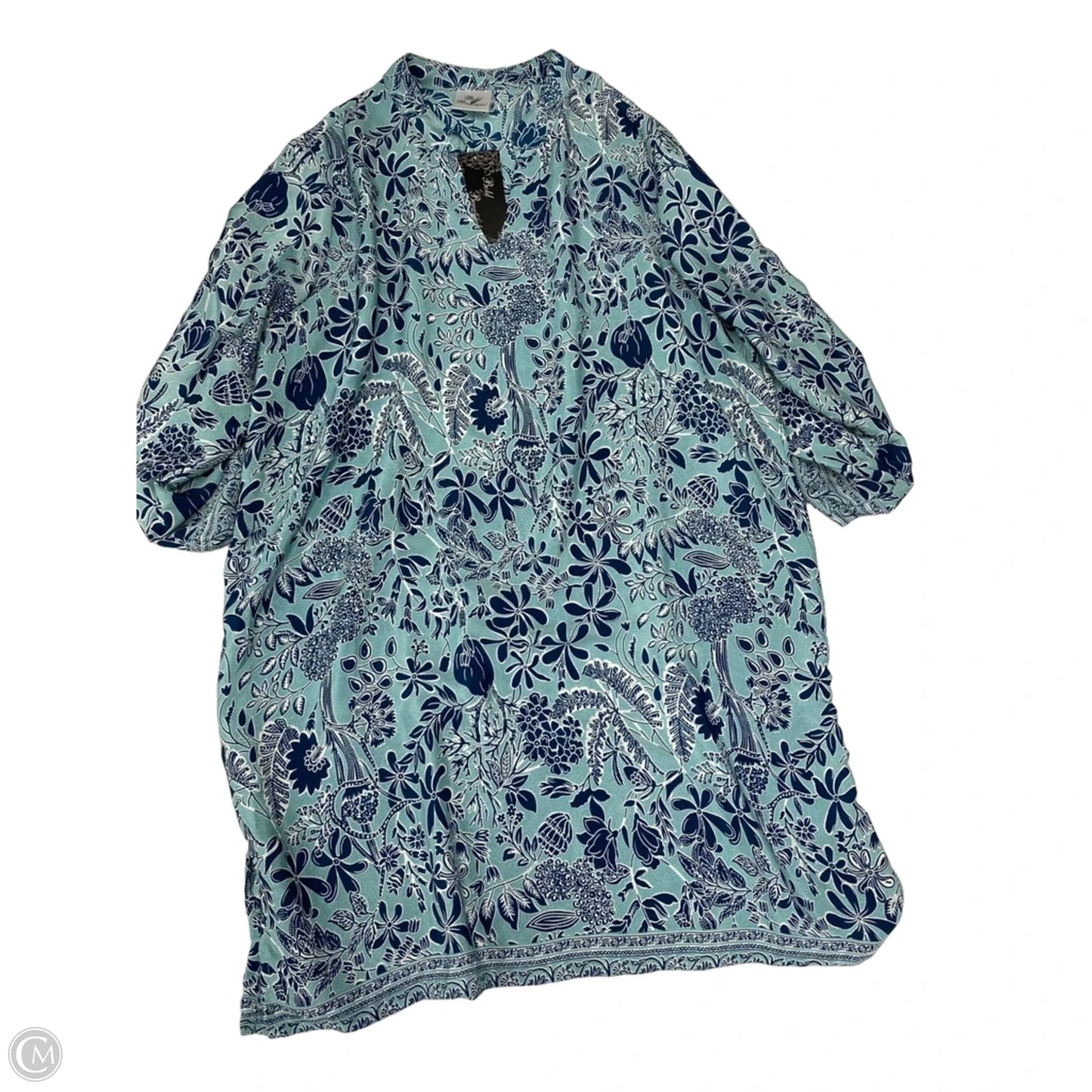 Blouse 3/4 Sleeve By Clothes Mentor In Blue, Size: 1x