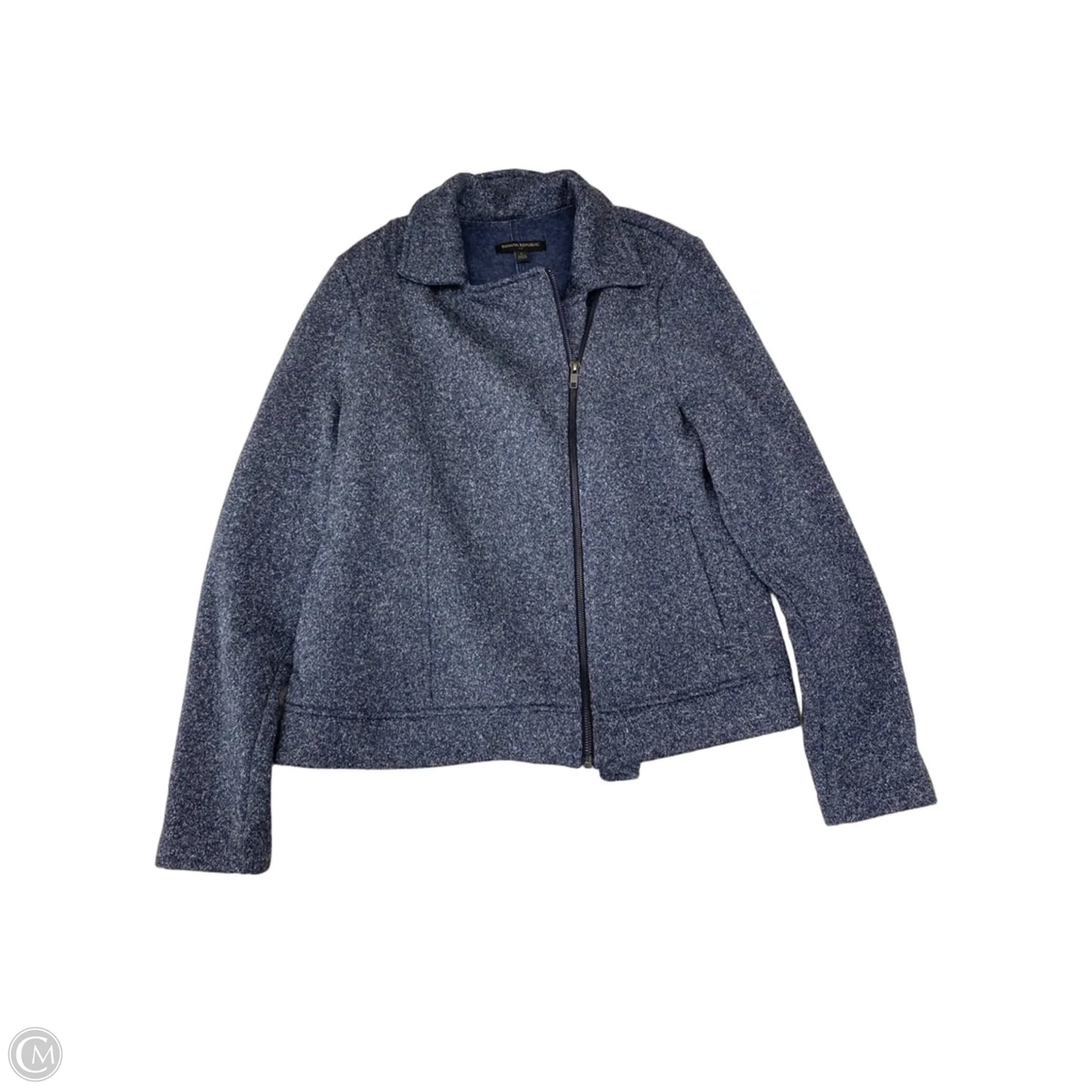 Jacket Moto By Banana Republic In Navy, Size: L