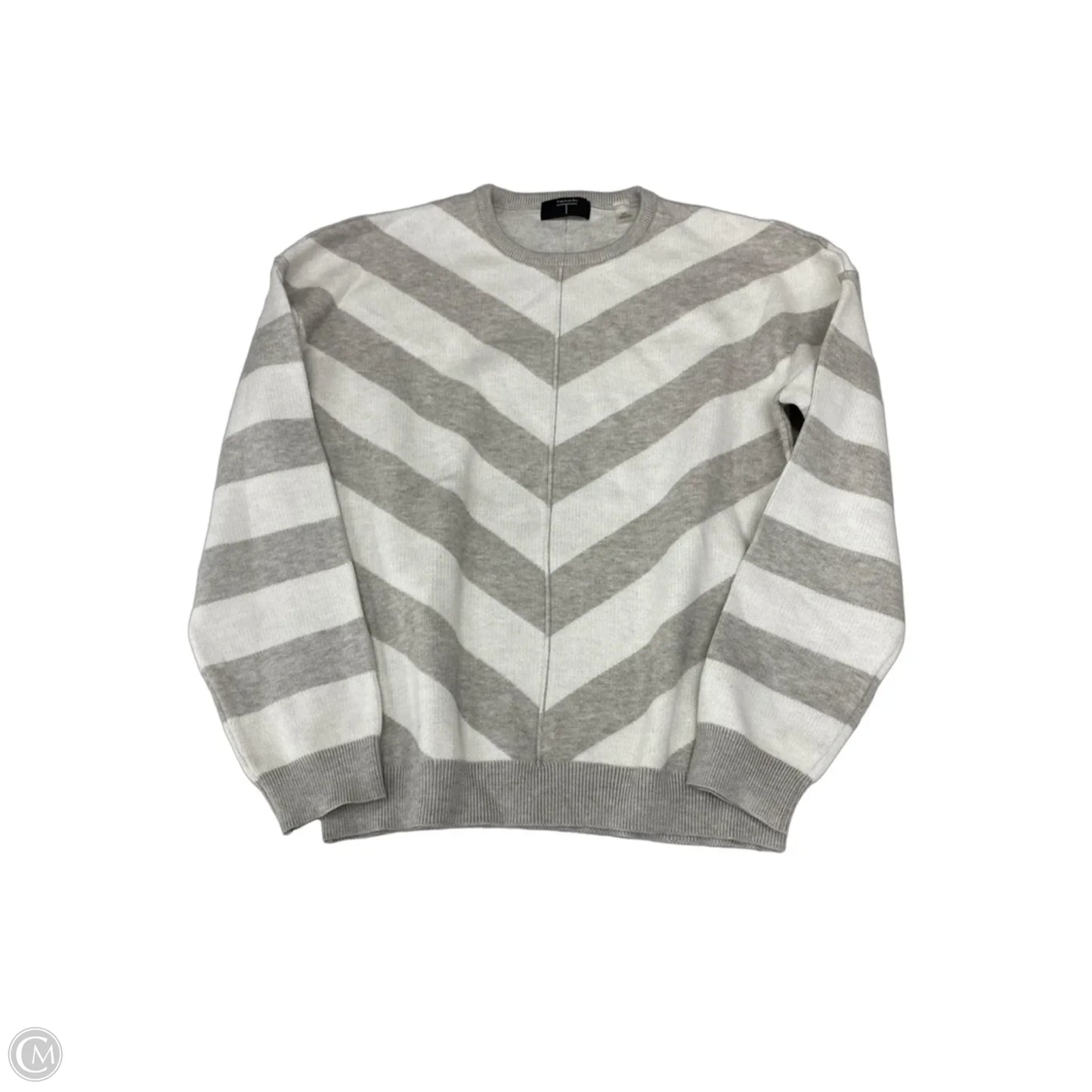 Sweatshirt Crewneck By Tahari In Chevron Pattern, Size: S
