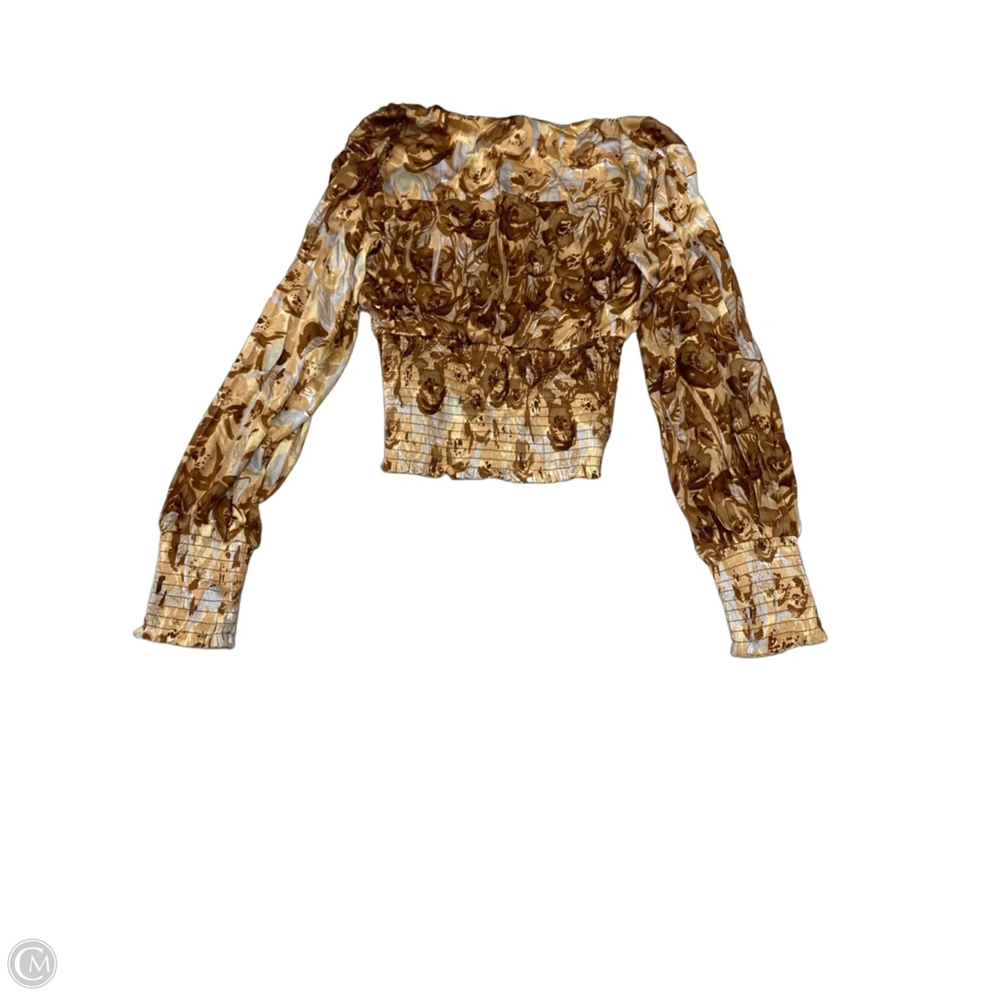 Top Long Sleeve By Tiny In Brown & Cream, Size: Xs