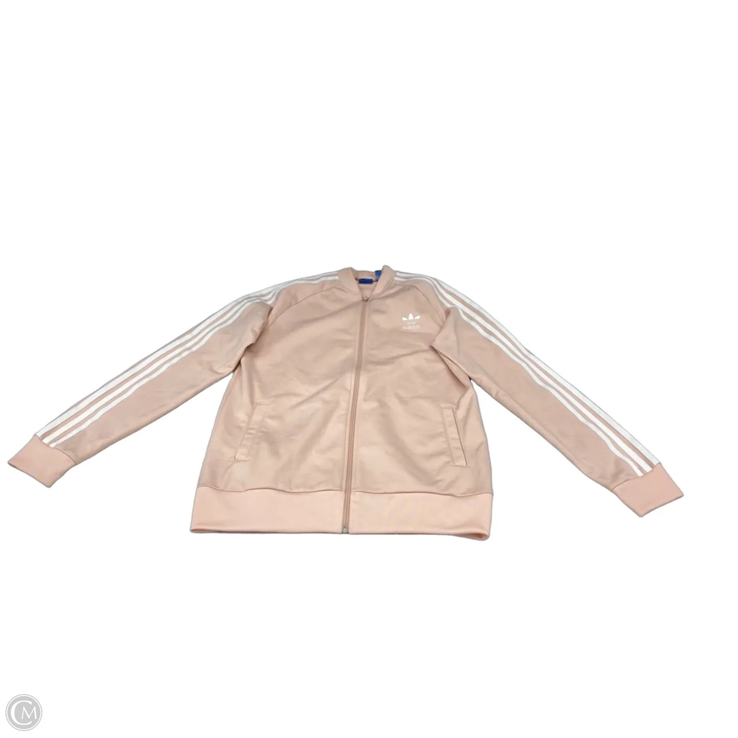 Athletic Jacket By Adidas In Pink & White, Size: Xl