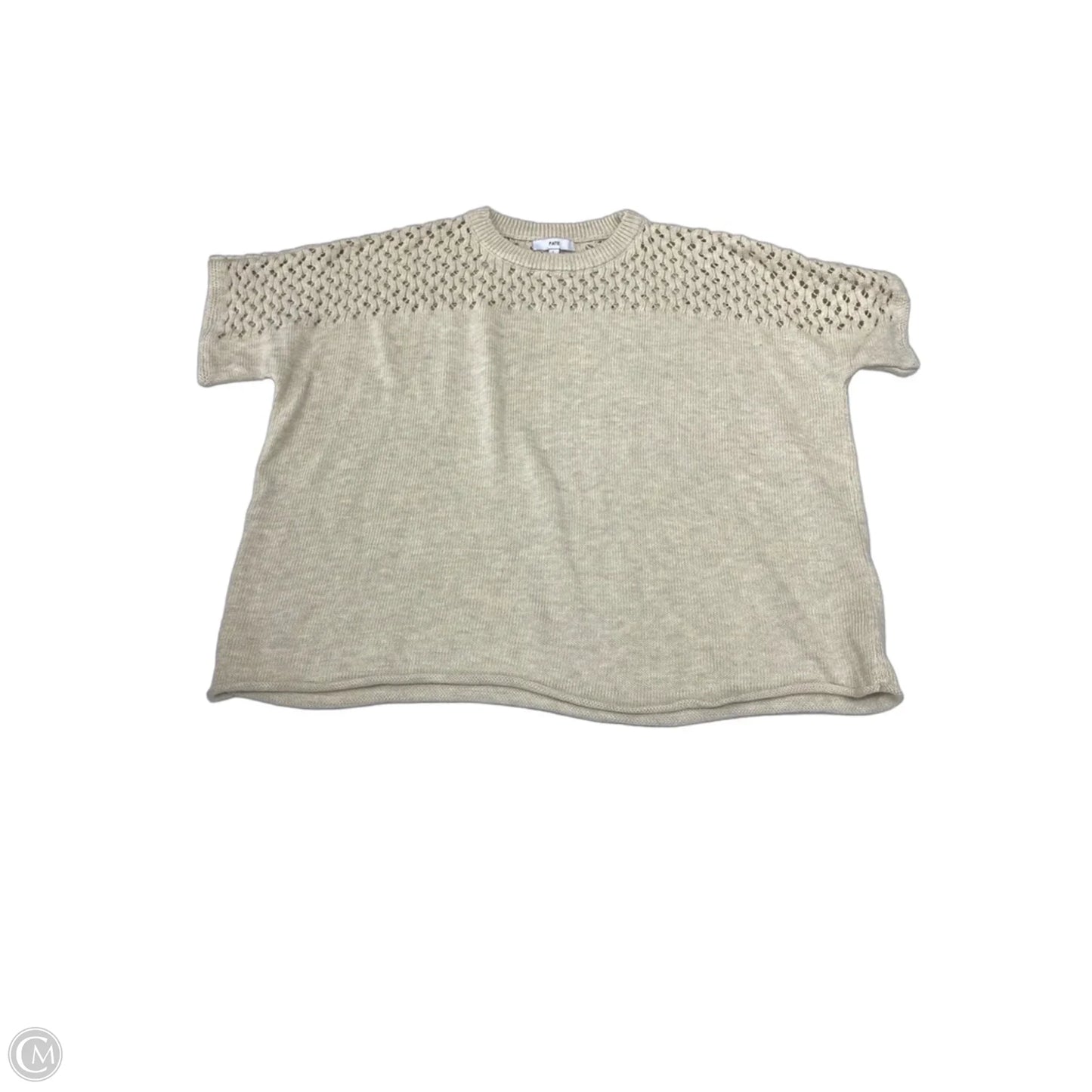 Sweater Short Sleeve By Fate In Cream, Size: L