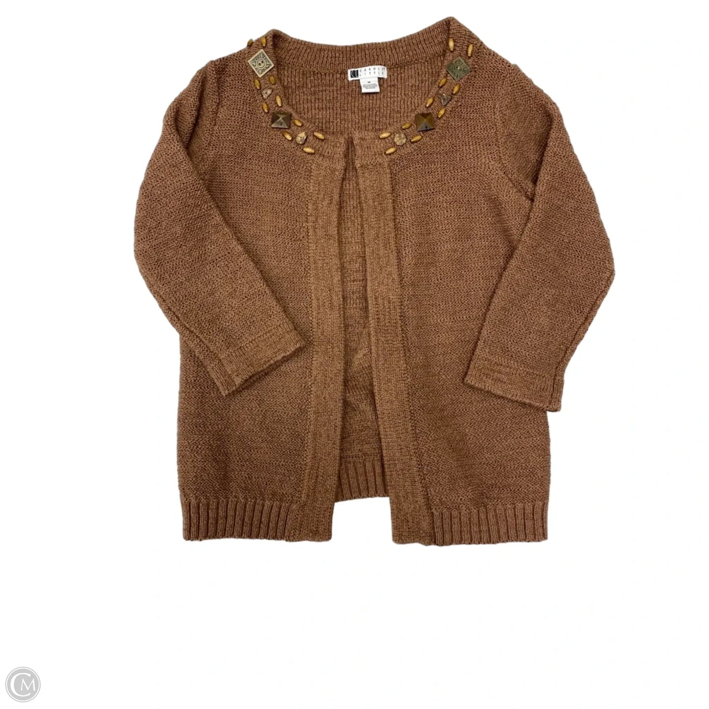 Sweater Cardigan By Carole Little In Brown, Size: M