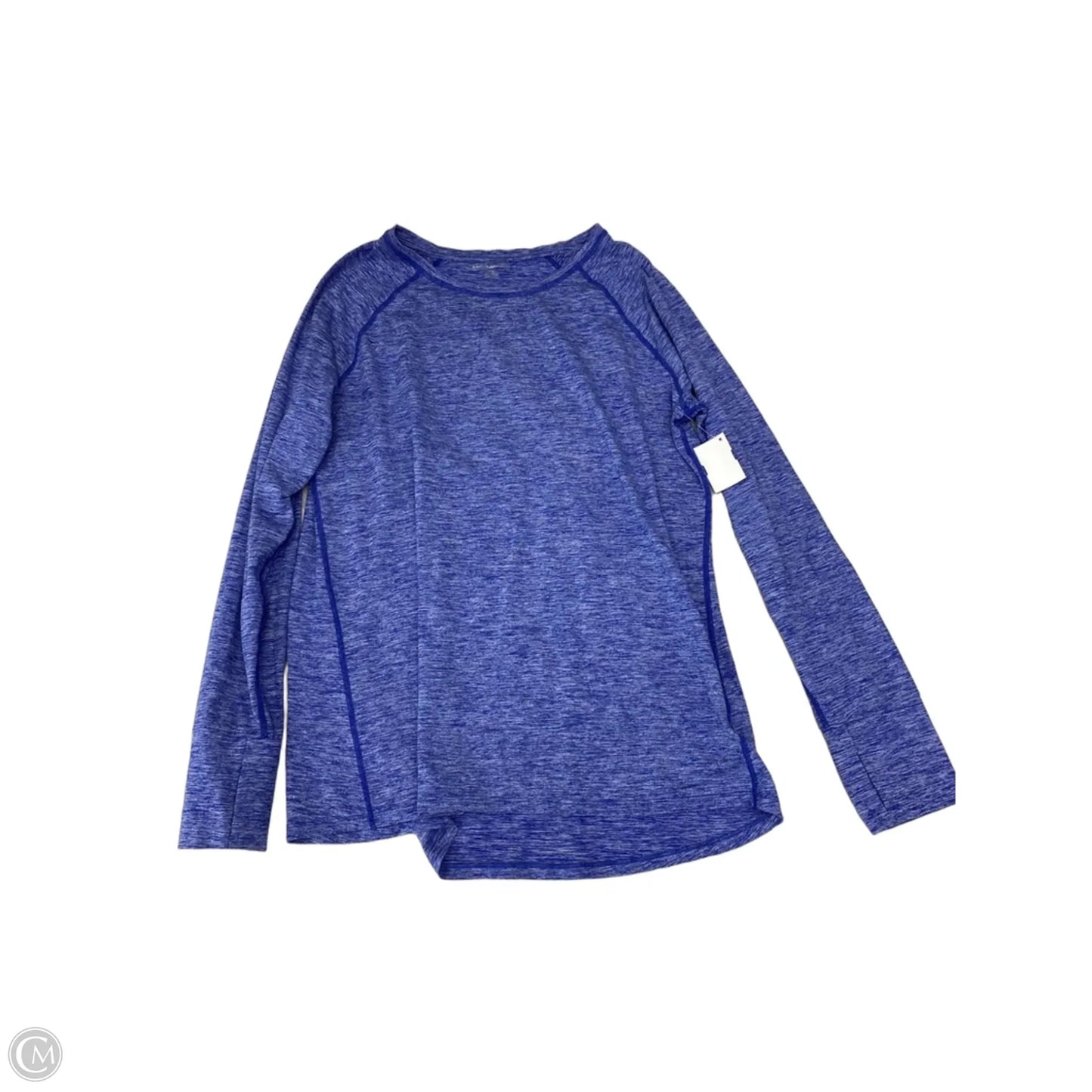 Athletic Top Long Sleeve Collar By Amazon Essentials In Blue, Size: L