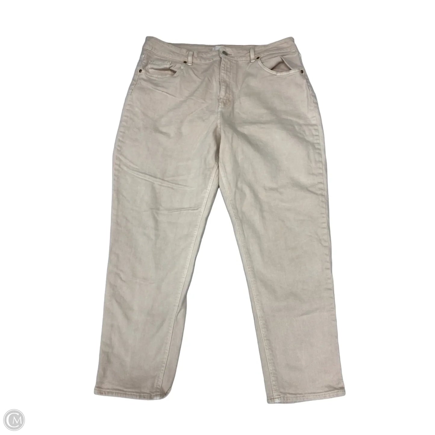 Jeans Straight By H&m In Cream Denim, Size: 16