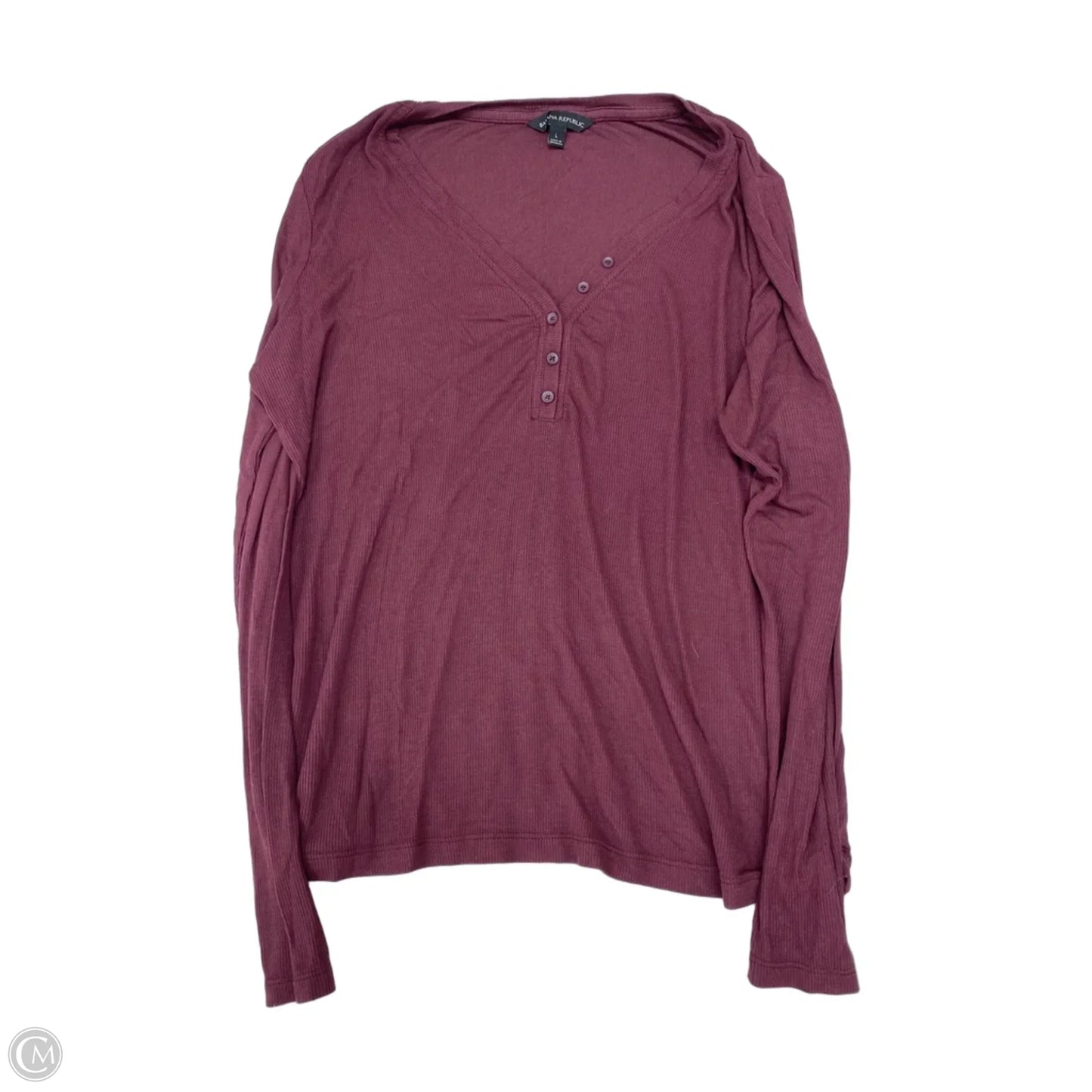 Top Long Sleeve By Banana Republic In Maroon, Size: L
